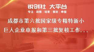 成都市第六批國家級(jí)專精特新小巨人企業(yè)申報(bào)和第三批復(fù)核工作有關(guān)要求獎(jiǎng)補(bǔ)政策